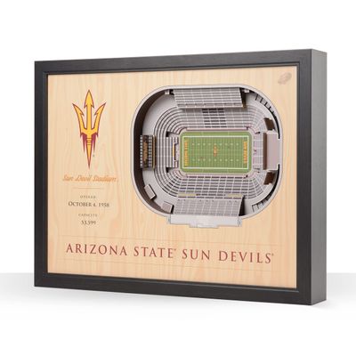 YouTheFan NCAA Arizona State Sun Devils 25-Layer StadiumViews 3D Wall Art - Sun Devil Stadium