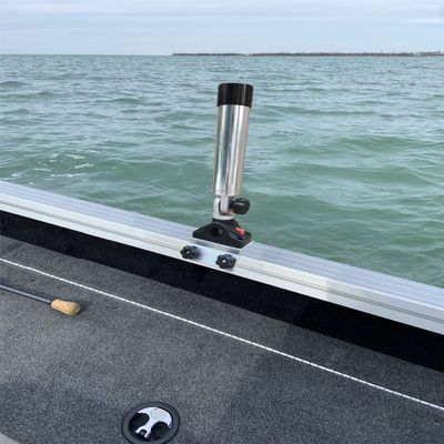 Brocraft Aluminum Heavy Duty Rocket Launcher Rod Holder for SmokerCraft Boats ----60 Degree Degree Track System