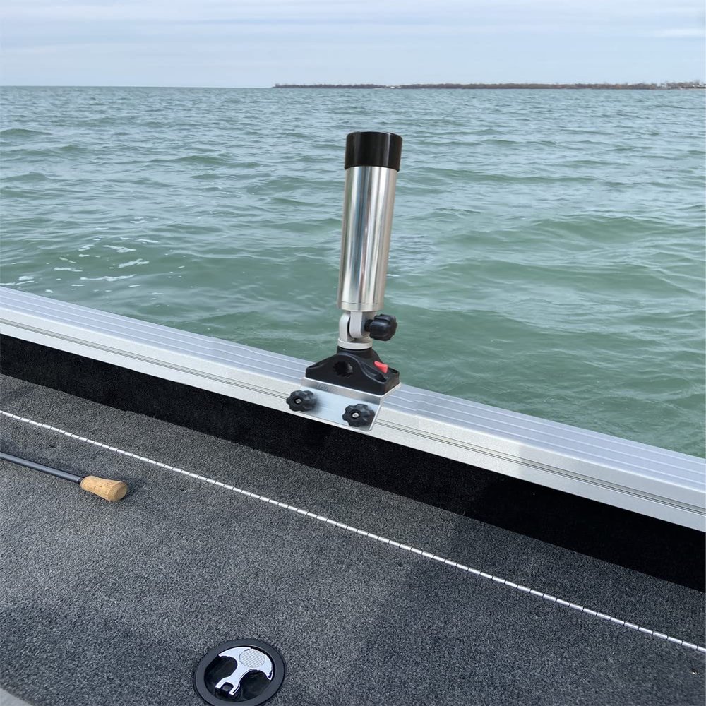Brocraft Aluminum Heavy Duty Rocket Launcher Rod Holder for SmokerCraft Boats ----60 Degree Degree Track System