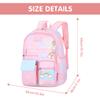 MCWTH School Backpack for Girls, Lightweight Waterproof Cute Rainbow School Bookbag for Teen Kids Students Elementary (Rainbow Pink) Large view 2