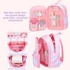 MCWTH School Backpack for Girls, Lightweight Waterproof Cute Rainbow School Bookbag for Teen Kids Students Elementary (Rainbow Pink) Large view 4
