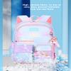 MCWTH School Backpack for Girls, Lightweight Waterproof Cute Rainbow School Bookbag for Teen Kids Students Elementary (Rainbow Blue) view 3