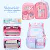 MCWTH School Backpack for Girls, Lightweight Waterproof Cute Rainbow School Bookbag for Teen Kids Students Elementary (Rainbow Blue) view 4