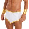 HULIJA Men's Halloween Greek Roman Toga Costume Irregular Hem Mini Skirt with Cuffs Ancient Rome White 3X-Large view 2