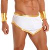 HULIJA Men's Halloween Greek Roman Toga Costume Irregular Hem Mini Skirt with Cuffs Ancient Rome White 3X-Large view 3
