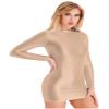 Agoky Womens Glossy Oil Bodycon Dress Short Sleeve Shiny Tight Pencil Dresses Clubwear Coffee A Medium view 2