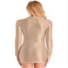 Agoky Womens Glossy Oil Bodycon Dress Short Sleeve Shiny Tight Pencil Dresses Clubwear Coffee A Medium view 4