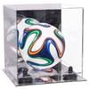 Better Display Cases Acrylic Mini - Miniature (not Full Size) Soccer Ball Display Case with Mirror Case, Black Risers and Mirror Base (B03/A015) view 1