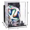 Better Display Cases Acrylic Mini - Miniature (not Full Size) Soccer Ball Display Case with Mirror Case, Black Risers, Wall Mount and Mirror Base (B03/A015) view 2