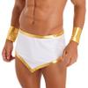Freebily Men Toga Greek Costume Adult Party Toga Caesar Roman Costume One Shoulder Strap Suspender Ruffle Skirt White A 3X-Large view 2