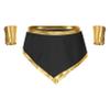 Freebily Men Toga Greek Costume Adult Party Toga Caesar Roman Costume One Shoulder Strap Suspender Ruffle Skirt Black A XX-Large view 3