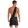 WinChang Mens Ancient Greek God Costume Halloween Cosplay Outfit Roman Toga Caesar Dress Up Nightwear Black X-Large view 3