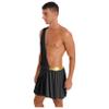 WinChang Mens Ancient Greek God Costume Halloween Cosplay Outfit Roman Toga Caesar Dress Up Nightwear Black X-Large view 4