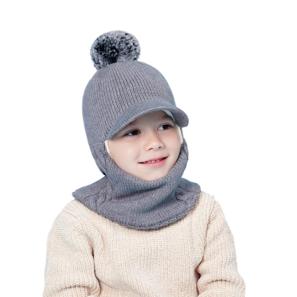 Baby Girls Boys Winter Hat Scarf Earflap Hood Scarves Skull Caps