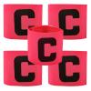 5 Pieces Elastic Football Soccer Captain Armband Adjustable Outdoor Football Player Bands for Youth Adult (Rose Red) view 1