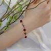 1~3Pcs Gold Plated Rose Flower Jewelry For Women Red Rose Flower Pendent Long Necklaces Dainty Rose Flower Dangle Earrings Rose Bracelet(Rose Bracelet) view 3