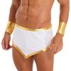 ranrann Men Ancient Roman Gladiator Costume Set Halloween Irregular Hem Skirt with Cuffs Outfits Role Play White Medium view 2