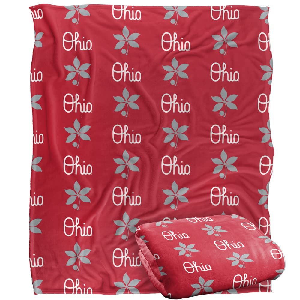 The Ohio State University Blanket, 50"x60" Logo Pattern Silky Touch Super Soft Throw Blanket