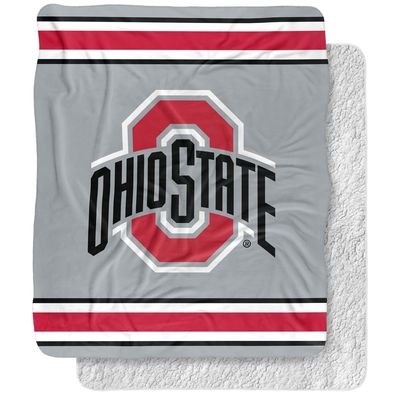 The Ohio State University Blanket, 50"x60" Primary Logo Silky Touch Sherpa Back Super Soft Throw Blanket