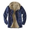 QWENTMTNTY WABEOR Fleece Lined Flannel Shirt for Men Long Sleeve Plaid Warm Sherpa Jacket Thicken Casual Button Down Shirts Outwear view 1