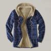QWENTMTNTY WABEOR Fleece Lined Flannel Shirt for Men Long Sleeve Plaid Warm Sherpa Jacket Thicken Casual Button Down Shirts Outwear view 2