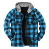 QWENTMTNTY WABEOR Fleece Lined Flannel Shirt for Men Long Sleeve Plaid Warm Sherpa Jacket Thicken Casual Button Down Shirts Outwear view 1