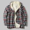 QWENTMTNTY WABEOR Fleece Lined Flannel Shirt for Men Long Sleeve Plaid Warm Sherpa Jacket Thicken Casual Button Down Shirts Outwear view 3