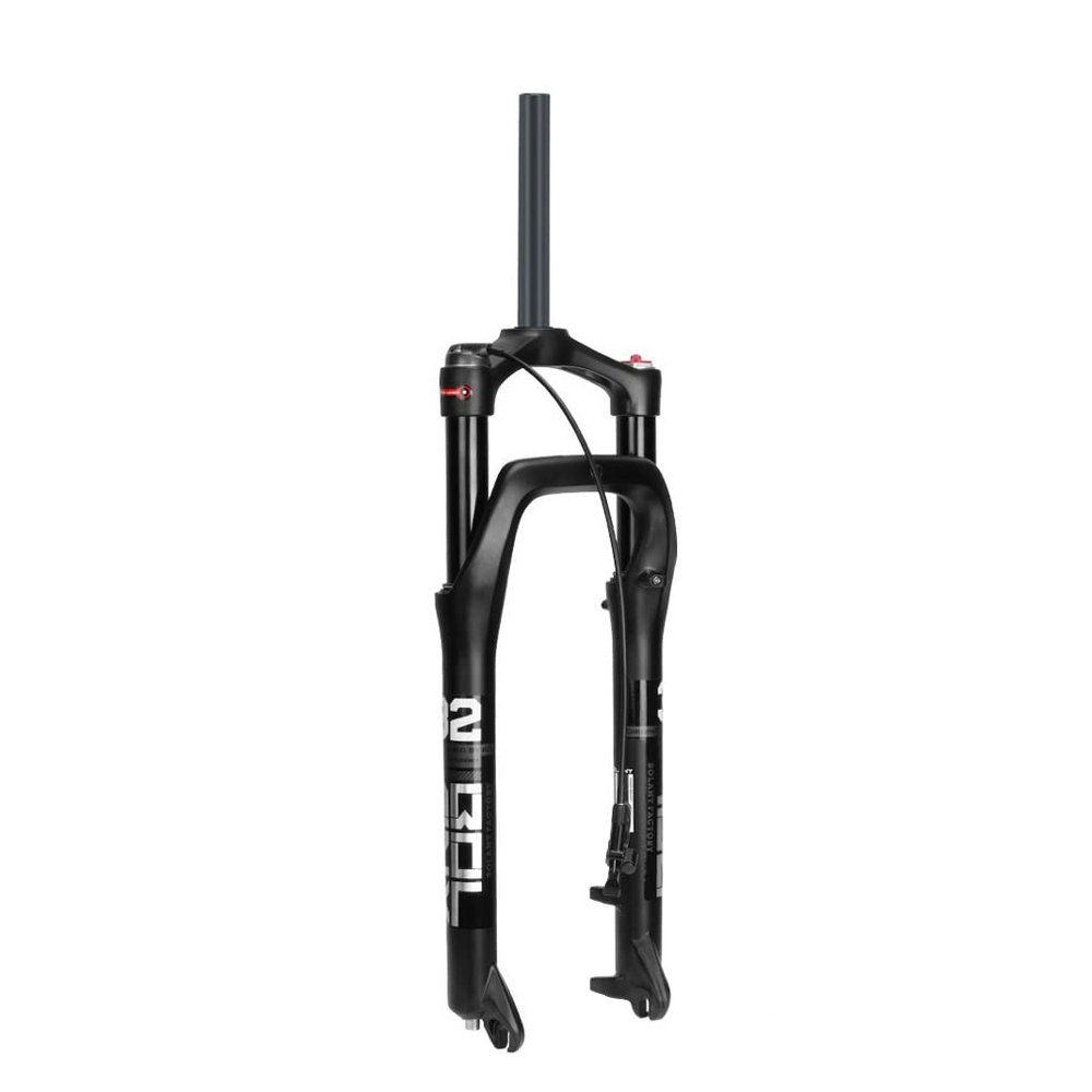 HSQMA Fat Bike Fork 26 Inch Mountain Bike Air Suspension Fork Travel 100mm 1-1/8" Straight Front Fork for 4.0'' E-Bike Snow Beach, QR 9mm HL/RL