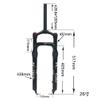 HSQMA Fat Bike Fork 26 Inch Mountain Bike Air Suspension Fork Travel 100mm 1-1/8" Straight Front Fork for 4.0'' E-Bike Snow Beach, QR 9mm HL/RL view 2