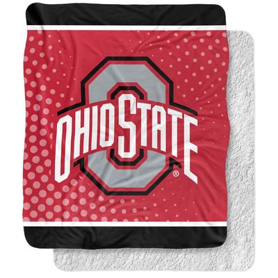 The Ohio State University Blanket, 50"x60" Logo Dots Silky Touch Sherpa Back Super Soft Throw Blanket