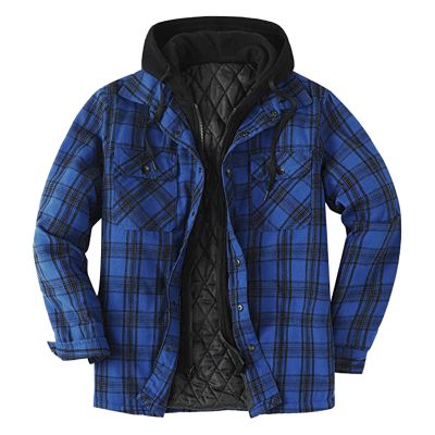 QWENTMTNTY WABEOR Fleece Lined Flannel Shirt for Men Long Sleeve Plaid Warm Sherpa Jacket Thicken Casual Button Down Shirts Outwear