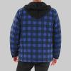QWENTMTNTY WABEOR Fleece Lined Flannel Shirt for Men Long Sleeve Plaid Warm Sherpa Jacket Thicken Casual Button Down Shirts Outwear view 3