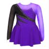 Jhaoyu Kids Girls Mesh Spliced Long Sleeve Ballet Lyrical Modern Dance Dress Figure Skating Dress Performance Costume Purple 6 Years view 1