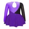 Jhaoyu Kids Girls Mesh Spliced Long Sleeve Ballet Lyrical Modern Dance Dress Figure Skating Dress Performance Costume Purple 6 Years view 2