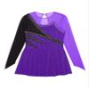 Jhaoyu Kids Girls Mesh Spliced Long Sleeve Ballet Lyrical Modern Dance Dress Figure Skating Dress Performance Costume Purple 6 Years view 3