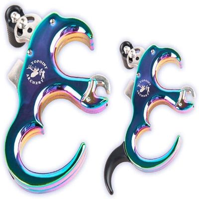 SHARROW Bow Release Aid 3/4 Fingers Automatic Archery Release Aluminium Alloy Thumb Trigger for Compound Bow Accessory (Colorful)