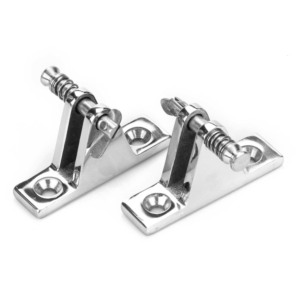 2PCS2PCS 316 Stainless Steel Boat Bimini Top Deck Hinge with Quick Release Pin90 Degree Boat Accessories Marine Kayak Canoe Yacht Cover (Type: with Quick Release Pin)