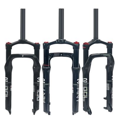 HSQMA Fat Bike Fork 26 Inch Mountain Bike Air Suspension Fork Travel 100mm 1-1/8" Straight Front Fork for 4.0'' E-Bike Snow Beach, QR 9mm HL/RL