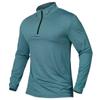 MANSDOUR Men's Quick-Dry Active Sports Shirts Quarter Zip Long Sleeve Athletic Running Pullover Tops Outdoor Workout Golf Sweatshirt Deep Blue view 1