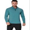 MANSDOUR Men's Quick-Dry Active Sports Shirts Quarter Zip Long Sleeve Athletic Running Pullover Tops Outdoor Workout Golf Sweatshirt Deep Blue view 2
