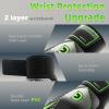 Clbort Soccer Goalie Gloves Youth Kids, Goalkeeper Gloves with Super Grip Palms, Anti-Slip Soccer Gloves, Double Wrist Protection (Green, 4) view 3