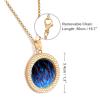 Blue and Red Fire Flame Necklace for Women Adjustable Length Pendant Necklace Stylish Jewelry Gift for Mom Wife Girlfriend One Size view 2