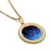 Blue and Red Fire Flame Necklace for Women Adjustable Length Pendant Necklace Stylish Jewelry Gift for Mom Wife Girlfriend One Size view 3