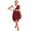 JEEYJOO JEYPINMI Women's Liturgical Praise Dance Dress Worship Lyrical Dance Costume Sleeveless Color Block Performance Burgundy Large view 2