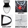Obacle Bandana Face Mask with Ear Loops Neck Gaiter Face Mask Scarf Face Cover for Men Women (Skull Silver Face Red Neck) view 2