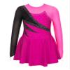 Jhaoyu Kids Girls Mesh Spliced Long Sleeve Ballet Lyrical Modern Dance Dress Figure Skating Dress Performance Costume Light Purple 10 Years view 1