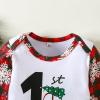 Infant Boys Girls Long Sleeve Christmas Plaid Cartoon Snowflake Printed Romper Girls Clothes Outfits (Red, 3-6 Months) view 3