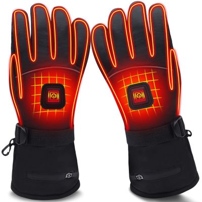 IFWATER Heated Gloves for Men & Women - Rechargeable Electric Powered Winter Warmers - Touchscreen, Waterproof - Heating Gloves for Hunting, Hiking, Motorcycle, Skiing