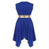 JEEYJOO JEYPINMI Women's Liturgical Praise Dance Dress Worship Lyrical Dance Costume Sleeveless Color Block Performance Blue Large view 2