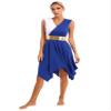 JEEYJOO JEYPINMI Women's Liturgical Praise Dance Dress Worship Lyrical Dance Costume Sleeveless Color Block Performance Blue Large view 3